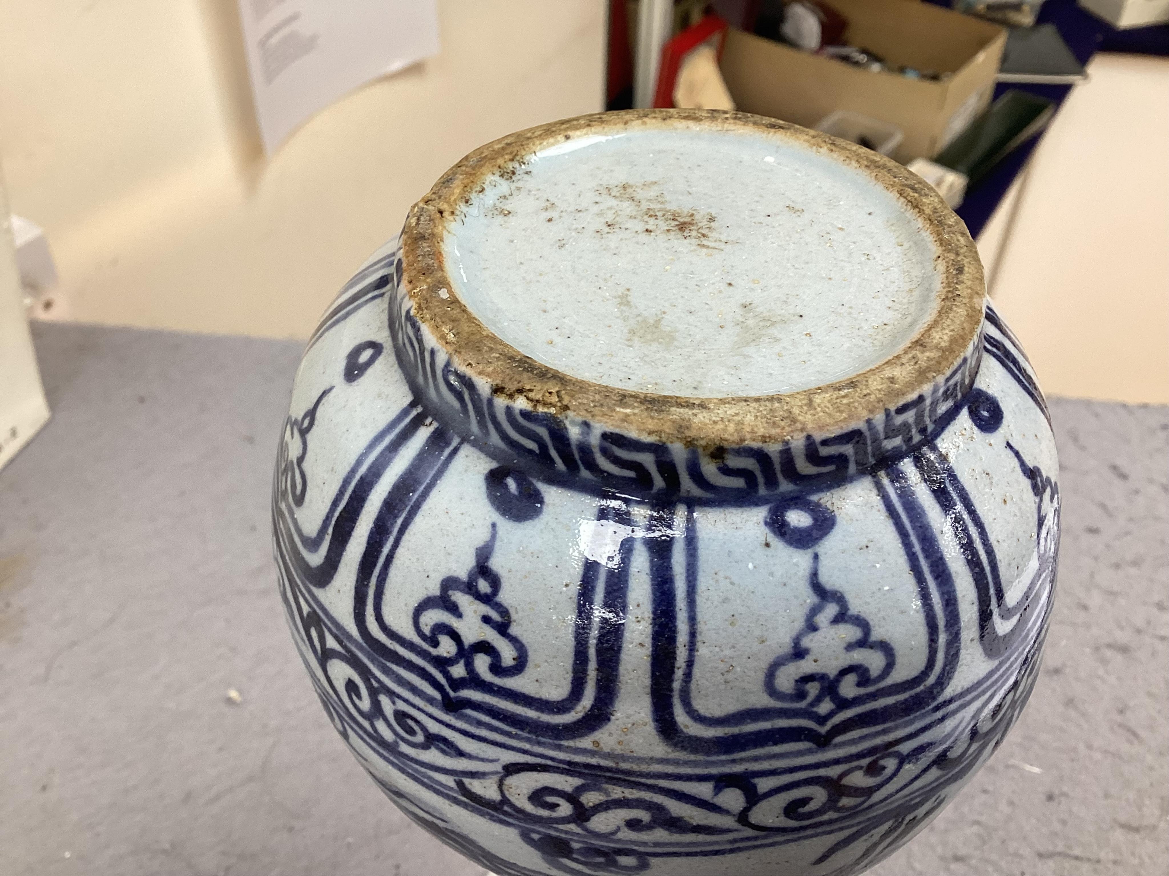 A group Oriental ceramics including Chinese famille rose plates, various tea bowls, a teapot, vases etc., tallest blue and white vase 21.5cm high (28). Condition - fair